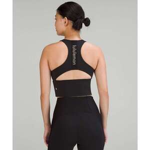 Lululemon Logo Elastic Everlux Shelf Tank Top, Black / Trench, Size 6
